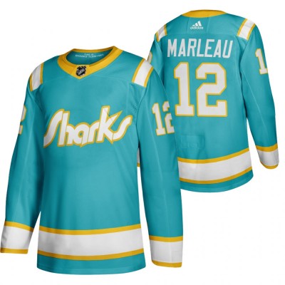 San Jose San Jose Sharks #12 Patrick Marleau Men's Adidas 2020 Throwback Authentic Player NHL Jersey Teal